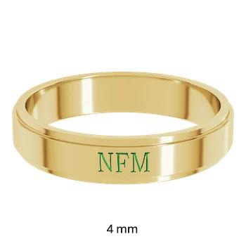 14K Yellow Gold Stepped Edge Plain Band 4 mm or 6 mm